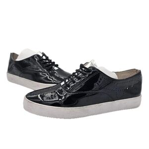 BlackStone NL41 Patent Leather Lace Up Sneakers Platform Shoes Womens Size 37